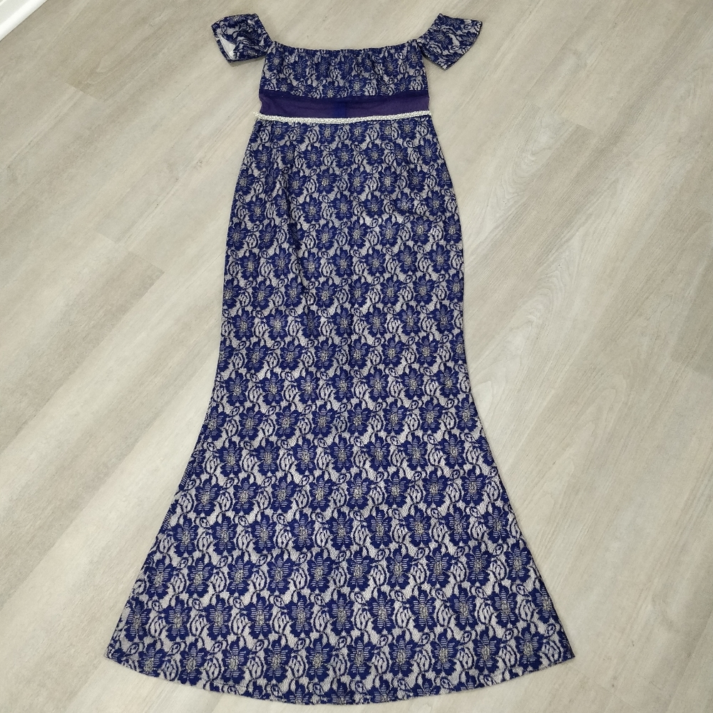 Prom dress custom royal blue lace JANE.X Bethany - Picture 4 of 16